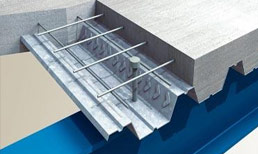 Comflor: The new generation composite steel floor decking systems, which provides excellent acoustic performance, fire protection and improved vibration dampening properties.